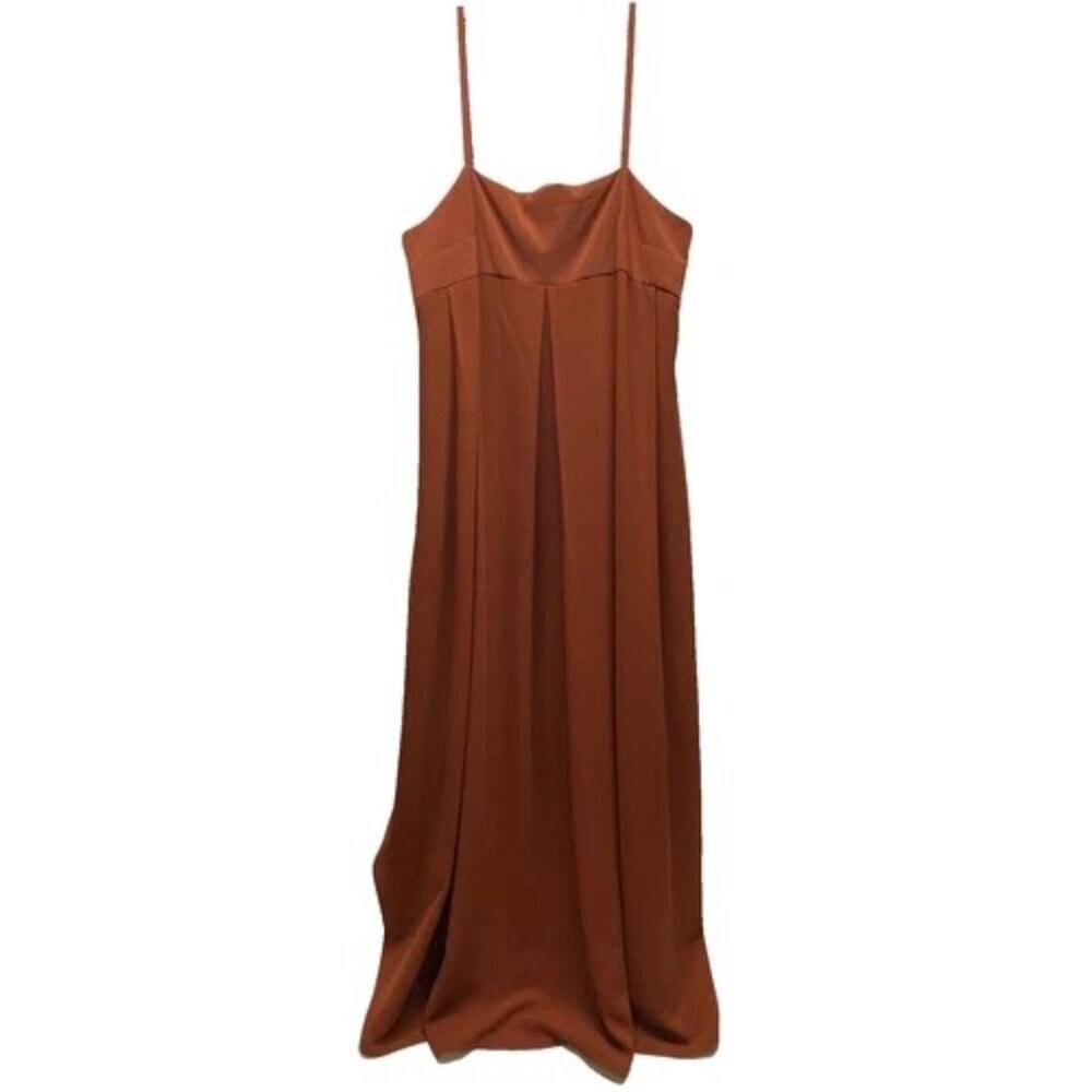 Who What Wear‎ Dress Women's XS Halter Tank Summer Firey Brown Flowy Chiffon NWT